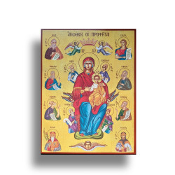 Ikona Panny Marie a Krista se starozákonními proroky