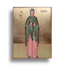 Ikona Svaté Sofie s Pozlaceným Podkladem