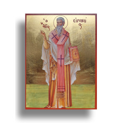 Ikona Svatého Irenej z Lyonu s Pozlaceným Podkladem