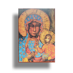 Ikona Černé Madony Čenstochovské s Dřevěným Podkladem
