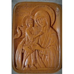 Vosková ikona Panny Marie s Kristem